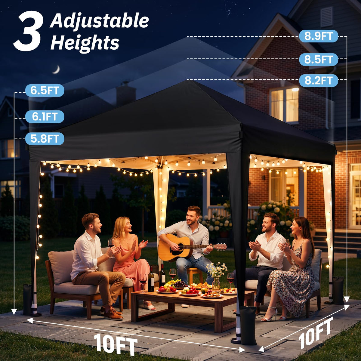 10x10 Pop Up Canopy Tent with One-Push Center Lock,Dark Gray Father Jim Norris notebooks