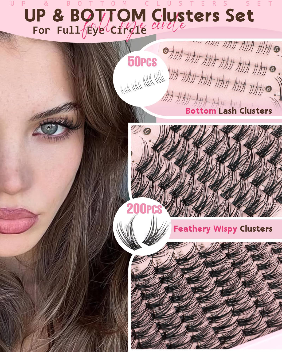 Goddvenus Lash Clusters Kit 9-14mm Wispy Eyelash Clusters Lashes Natural DIY Lash Extension Kit Short Cluster Eyelash Extensions Kit 300pcs C Curl Individual Lashes Cluster Eyelash (With Tweezers)