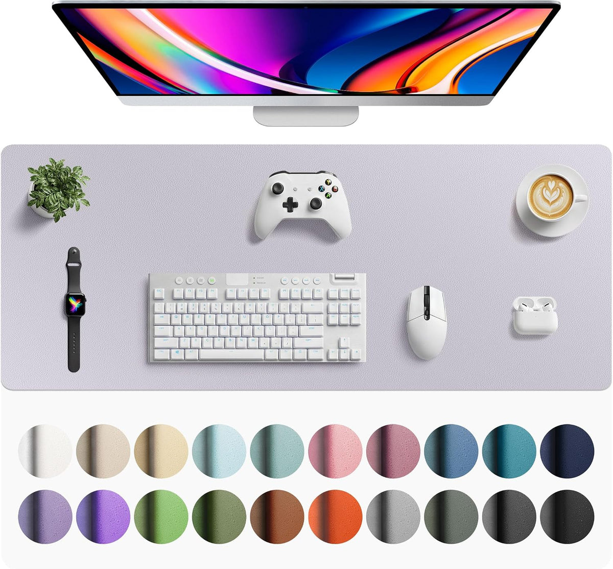 Aothia Non-Slip Waterproof PU Leather Desk Pad Protector for Mouse, Writing Desk, Office, Home, Laptop Blotter, 23.6" x 13.7", Black Father Jim Norris notebooks