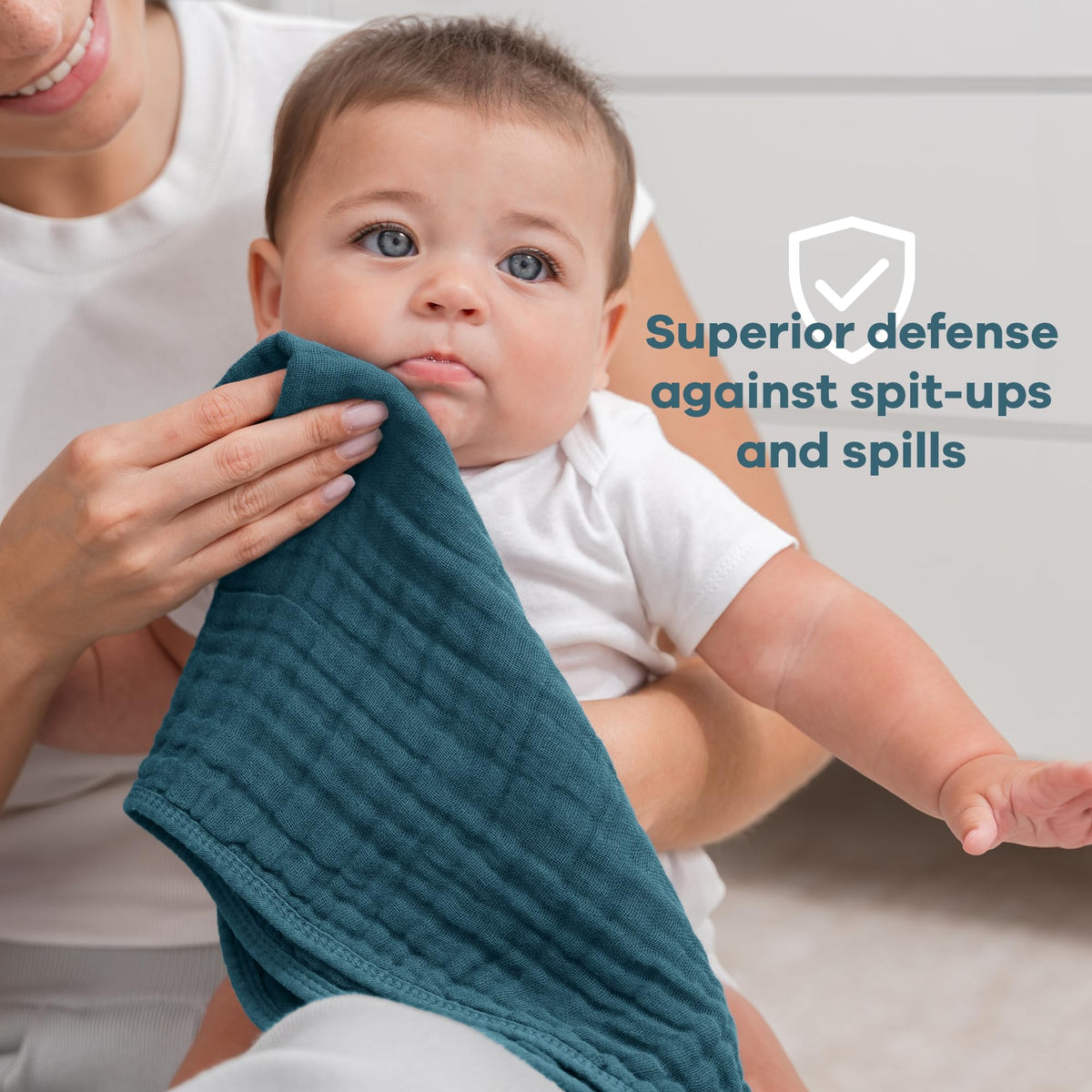 Comfy Cubs Muslin Burp Cloths 20x10" 10 Pack, Baby Burp Cloths - Multi