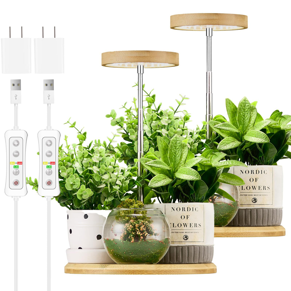 Yadoker 144 LEDs Full Spectrum Plant Grow Light for Indoor Plants,Height Adjustable, 6.3" Aluminum Housing,Automatic Timer with 8/12/16 Hours,10-Level Brightness,Black Plant Light with Base,2 Pack Father Jim Norris notebooks