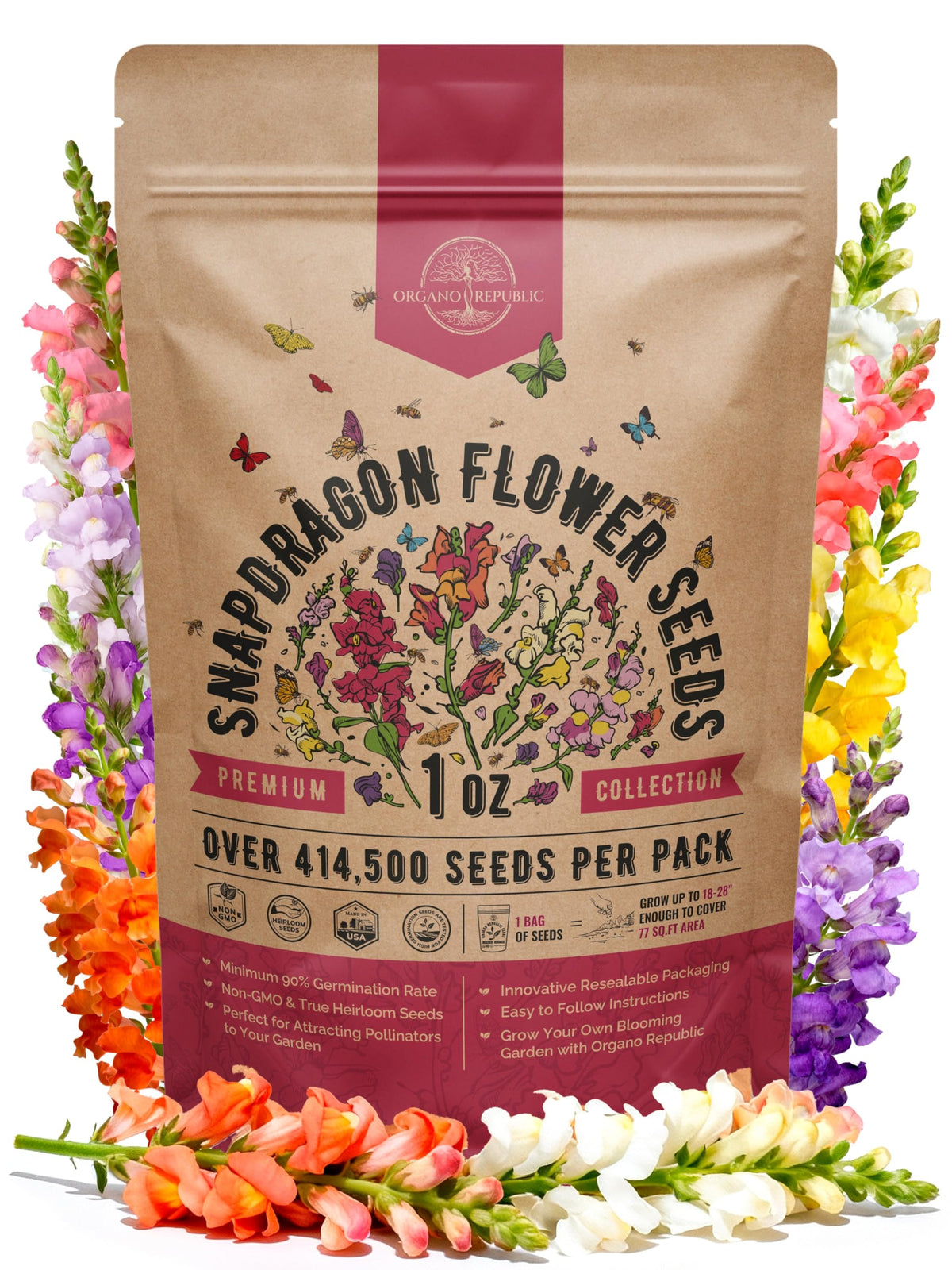 Cosmos Flower Seeds Pack 1 oz - 4,500 Non-GMO Heirloom Annual Seeds for Planting Indoor & Outdoor Gardening, Flower Seed for Garden in Resealable Packet, Floral Mix for Pollinators Perennial Mix Father Jim Norris notebooks