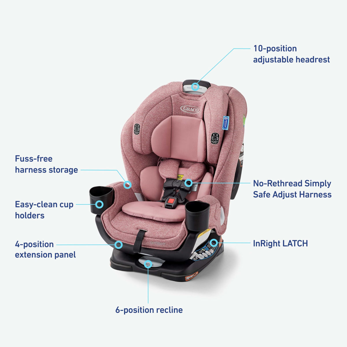 Graco Extend2Fit 2-in-1 Convertible Car Seat, Gotham
