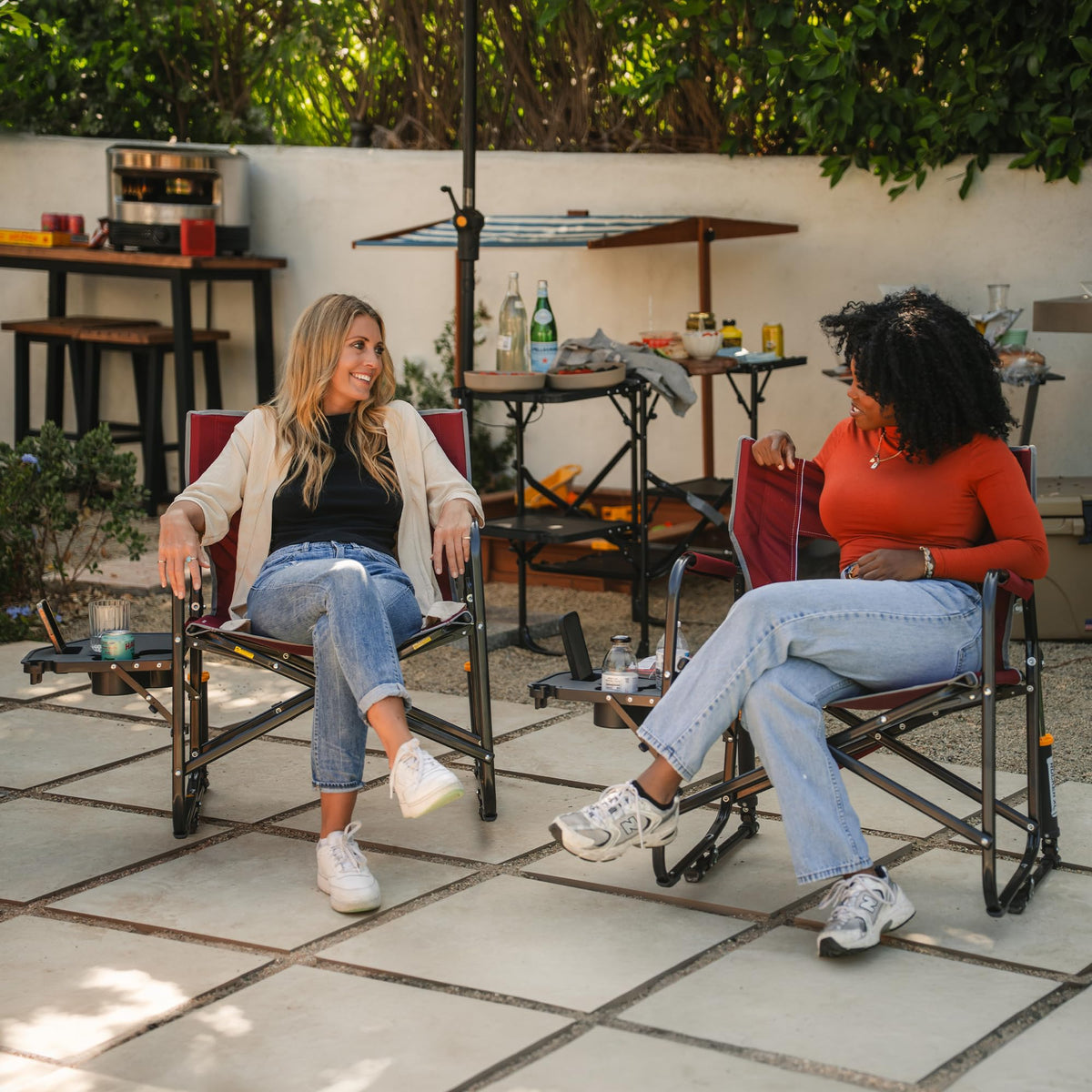 GCI Outdoor Freestyle Rocker XL with Side Table Camping Chair | Portable Folding Rocking Chair with Solid, Durable Armrests, Drink Holder & Comfortable Backrest — Black Father Jim Norris notebooks