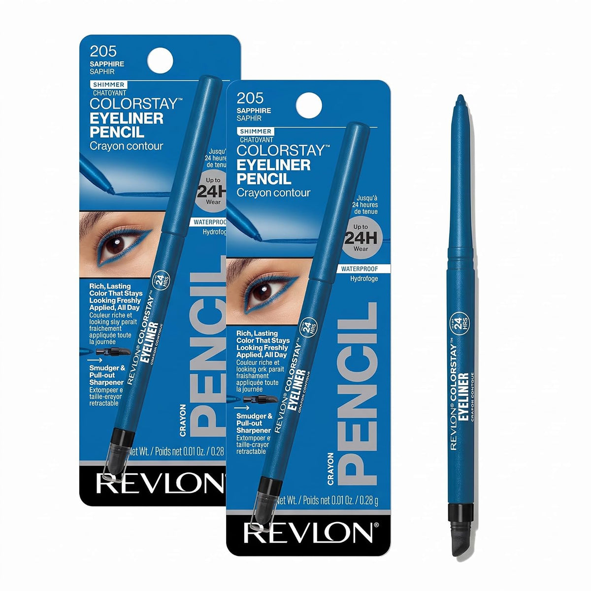 REVLON ColorStay Pencil Waterproof Eyeliner, 204 Charcoal, 0.01 oz