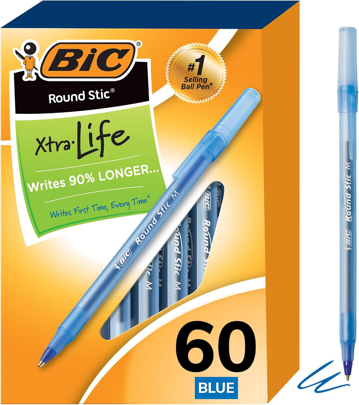 BIC Round Stic Xtra Life Ballpoint Pen, Ultra Long Lasting and Consistent Ink Flow, 60-Count in Black Ink Father Jim Norris notebooks