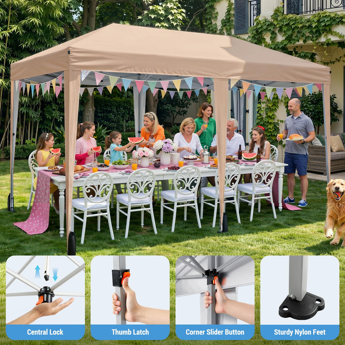 10x10 Pop Up Canopy Tent with One-Push Center Lock,Dark Gray Father Jim Norris notebooks