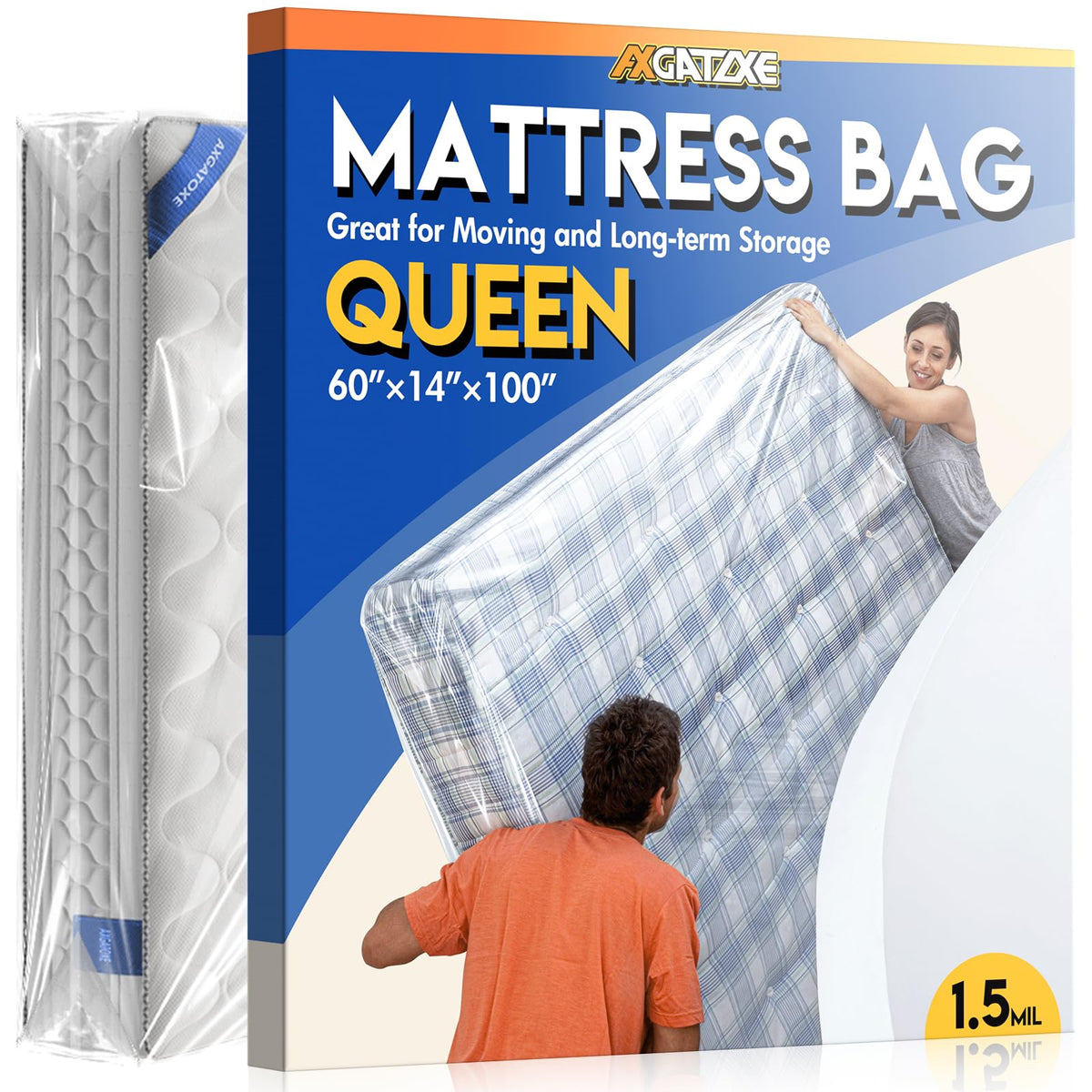 Plastic Mattress Bag for Moving Storage, King Size (1.5MIL)