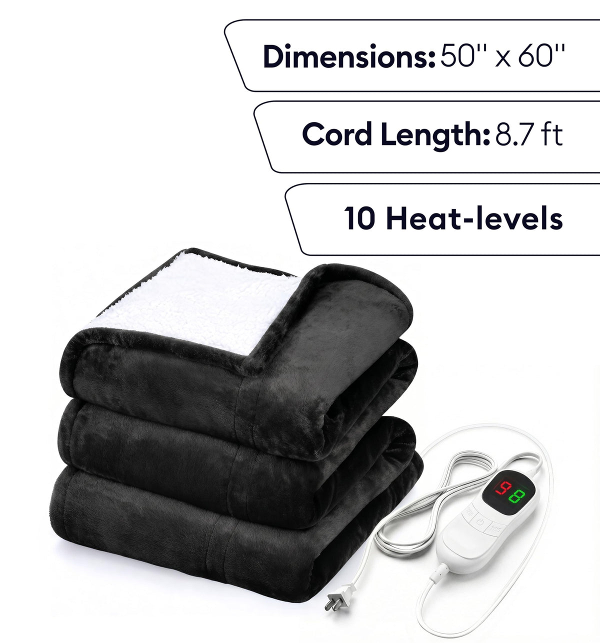 GENIANI XXL Heating Pad for Back Pain & Menstrual Pain Relief, Electric Throw Auto Shut Off,