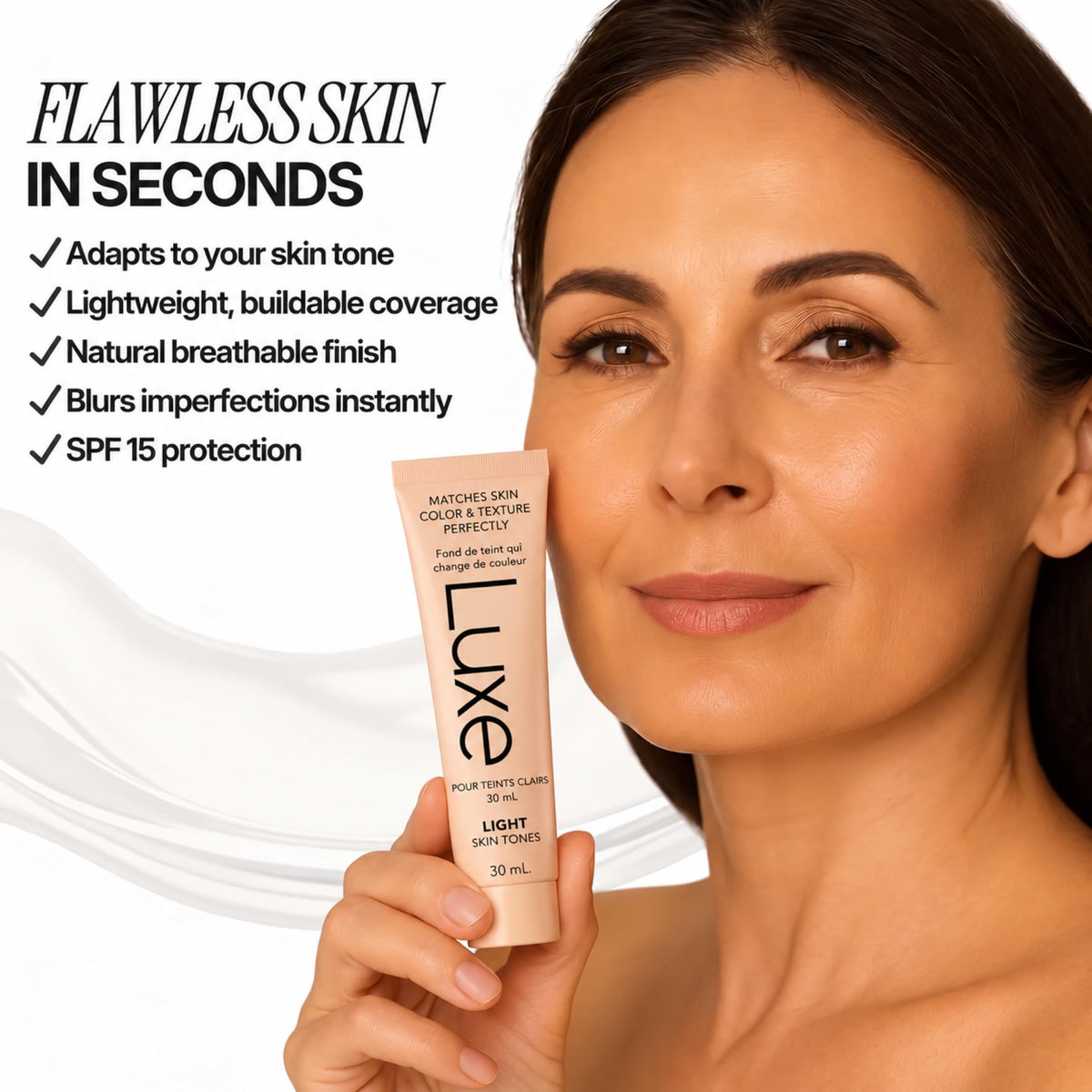 Luxe Color Changing Foundation, Korean Foundation for Mature Skin, Medium