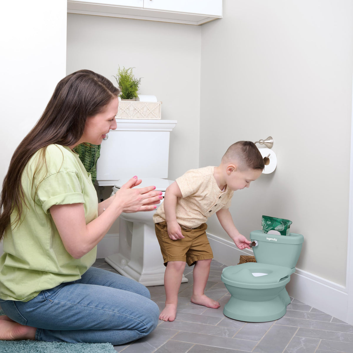 Ingenuity My Size Potty Training Toilet Kit with Sylvi Potty Training Book, Makes Learning