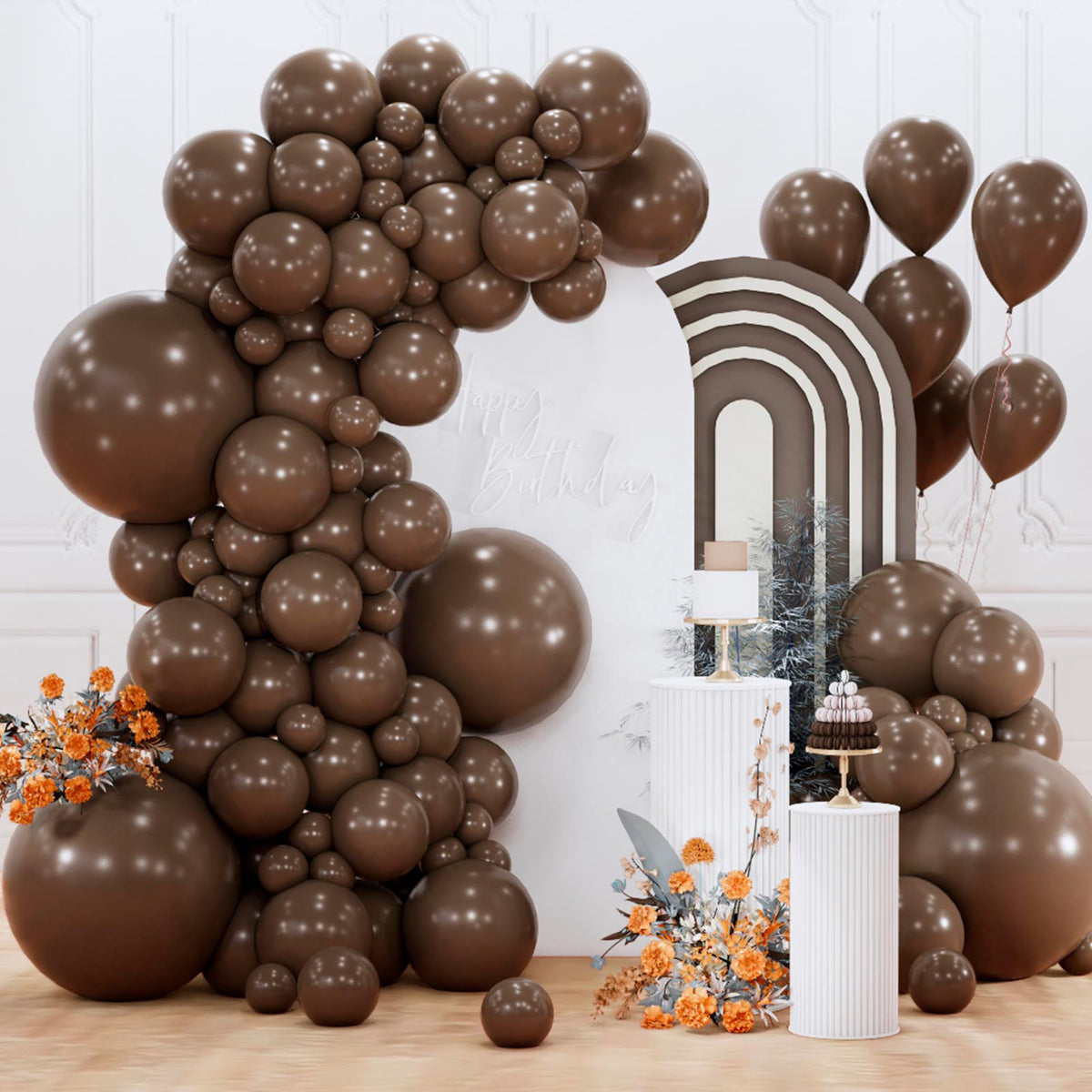 PartyWoo Assorted Colors Rainbow Balloons 50pcs Multicolor Colorful Color