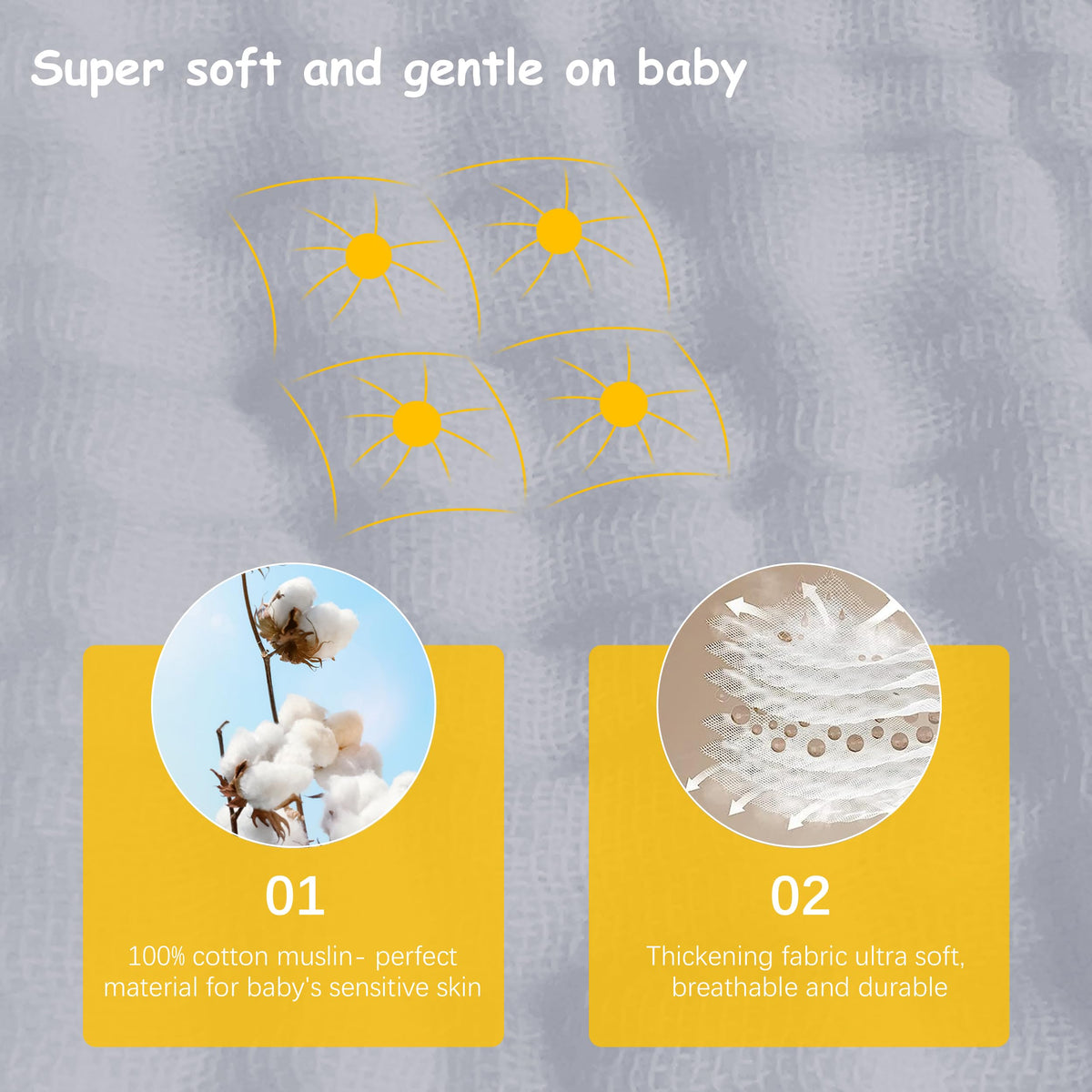 Lovely Care 12 Pack Muslin Burp Cloths 100% Cotton Muslin Cloths Large 20''x10'' Extra Soft and Absorbent Baby Burping Cloth - White