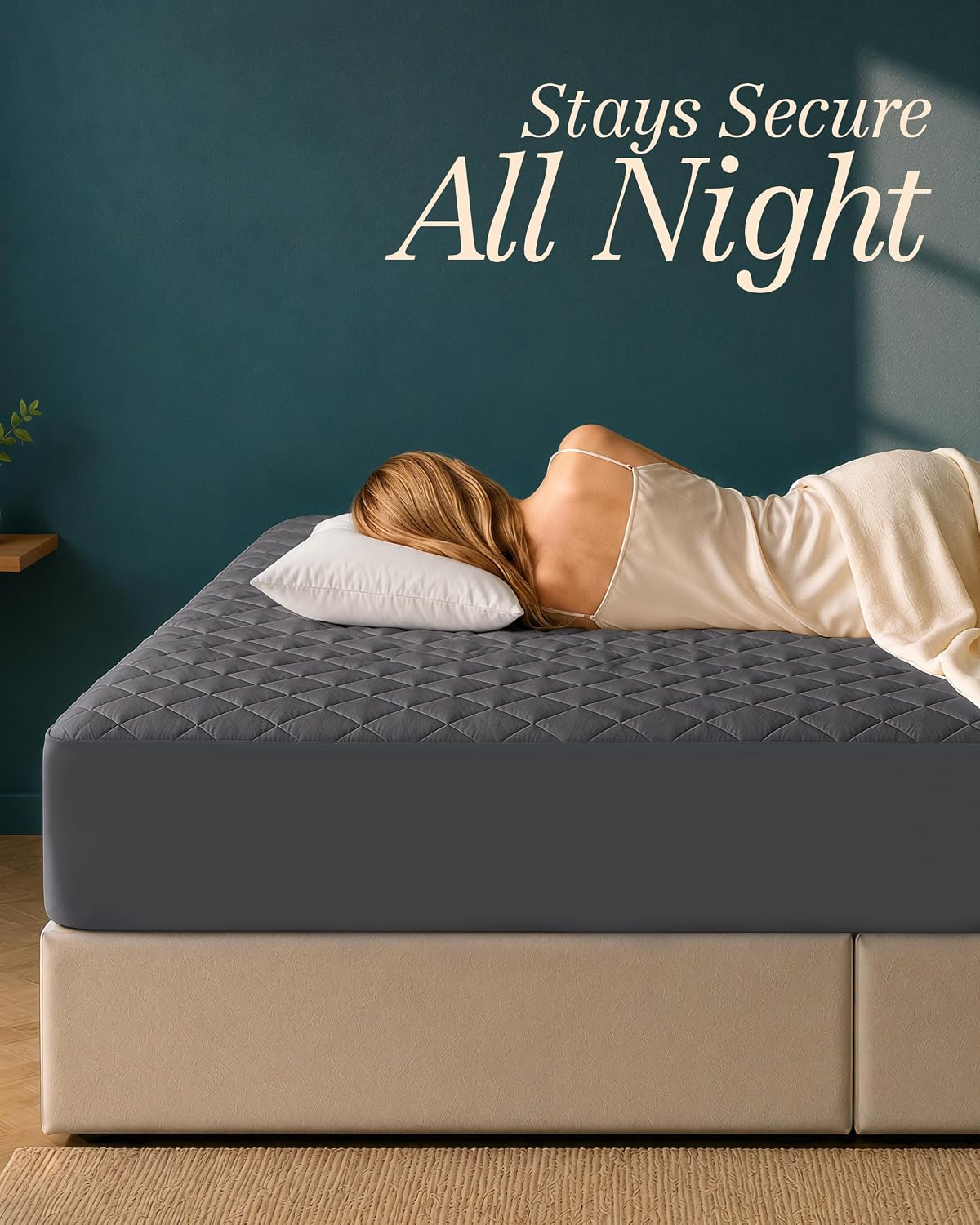 Queen Mattress Pad, Quilted Mattress Protector Topper fits 16" Deep Pocket