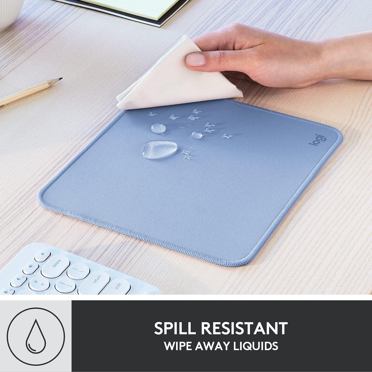 Logitech Studio Series Small Mouse Pad, Anti-Slip 9x8 Inches, Blue Grey Father Jim Norris notebooks
