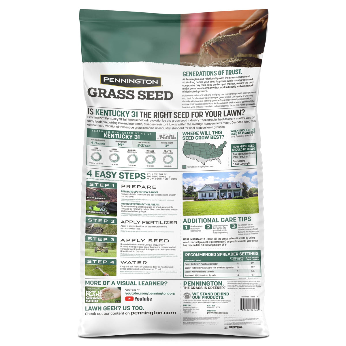 Pennington Kentucky 31 Tall Fescue Grass Seed, Drought-Resistant, 7 LB Father Jim Norris notebooks