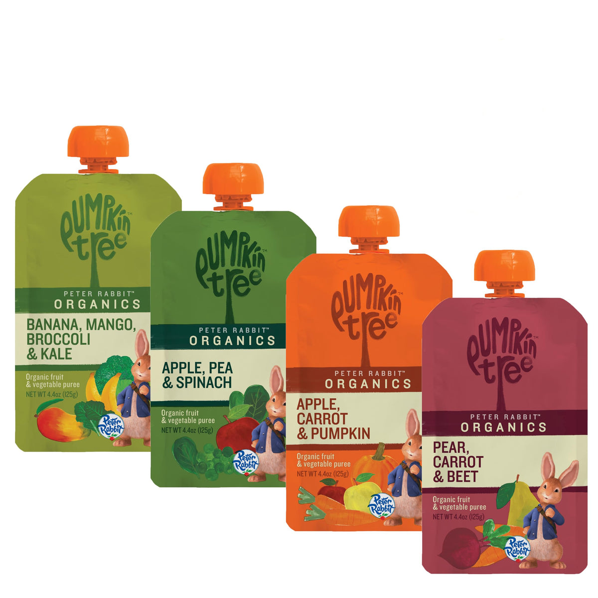 Pumpkin Tree Peter Rabbit Organics Strawberry and Banana Pure Fruit Snack, 4 Ounce (Pack of 10)