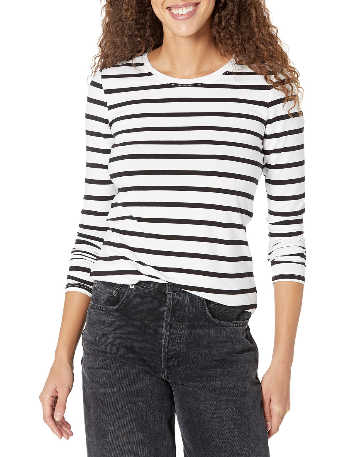 Amazon Essentials Women's Regular-Fit Long-Sleeve Crewneck T-Shirt