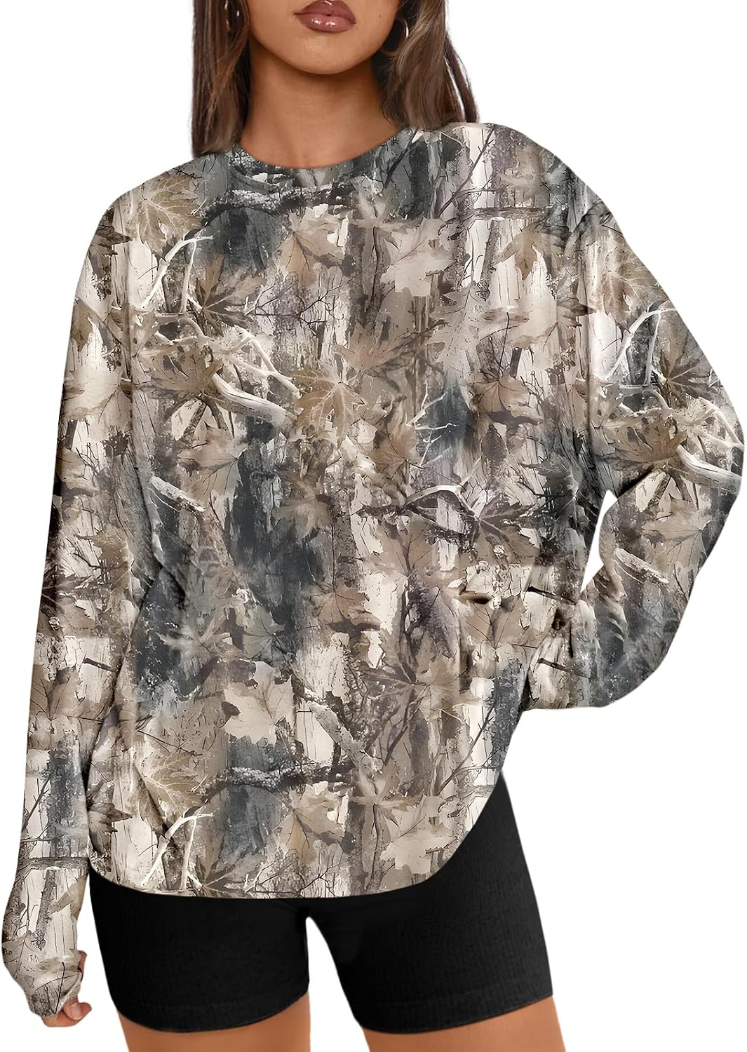 Trendy Queen Womens Oversized Long Sleeve Shirts Fall Tops 2026 Basic Tee