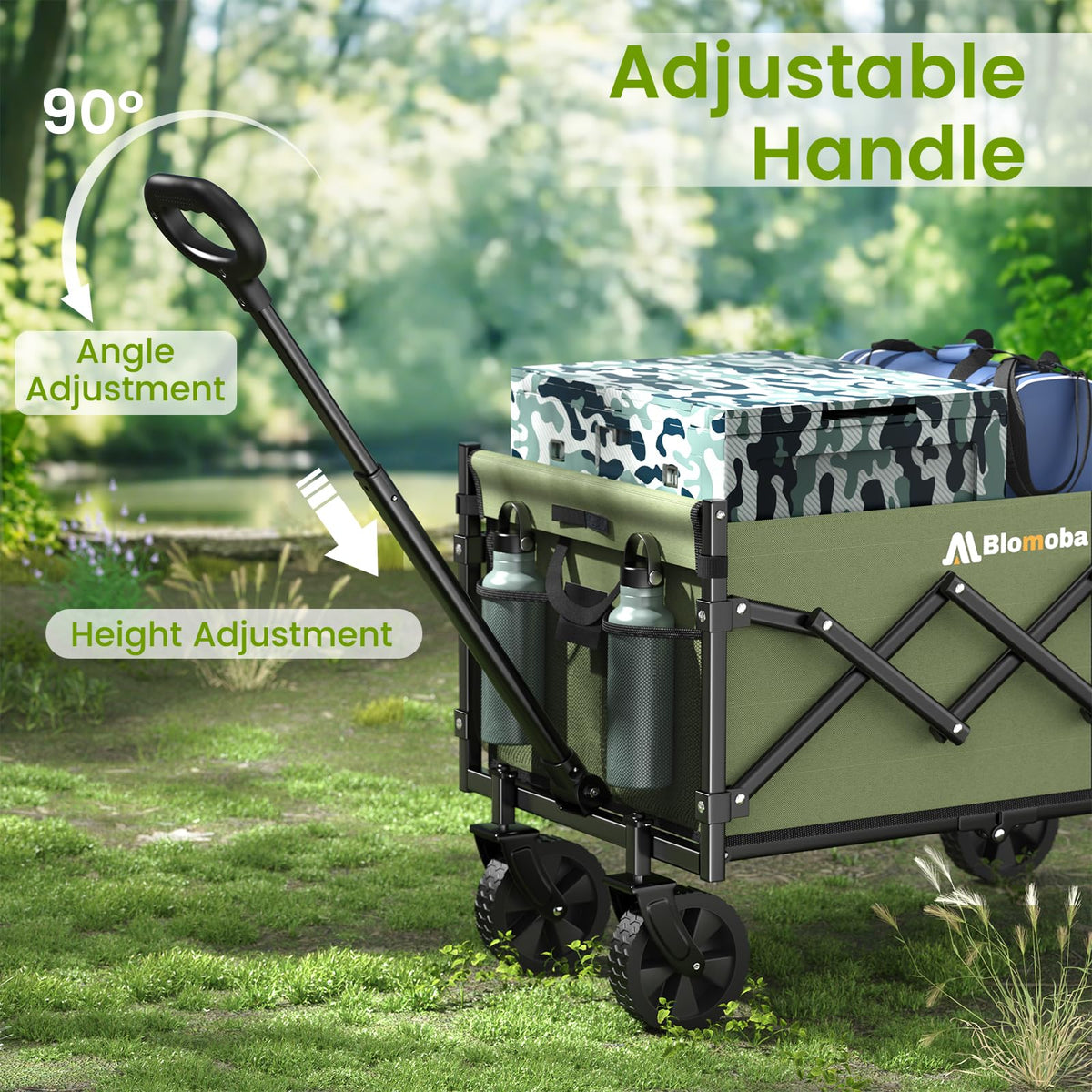Blomoba Folding Wagon Cart with Wheels, 220lbs Utility Wagon Cart, Black Father Jim Norris notebooks