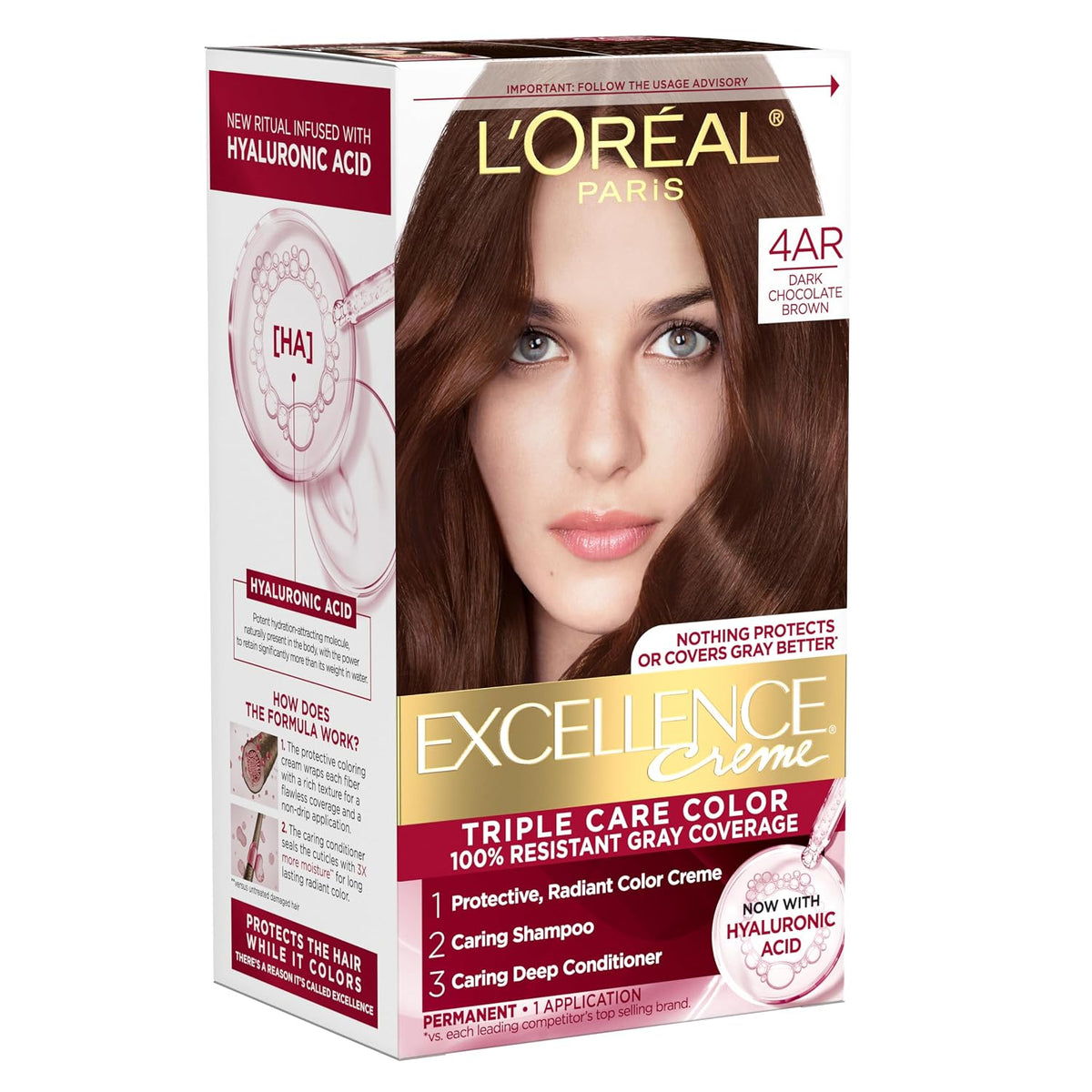 L'Oreal Paris Excellence Crème Hair Color, 4AR Dark Chocolate Brown Father Jim Norris notebooks