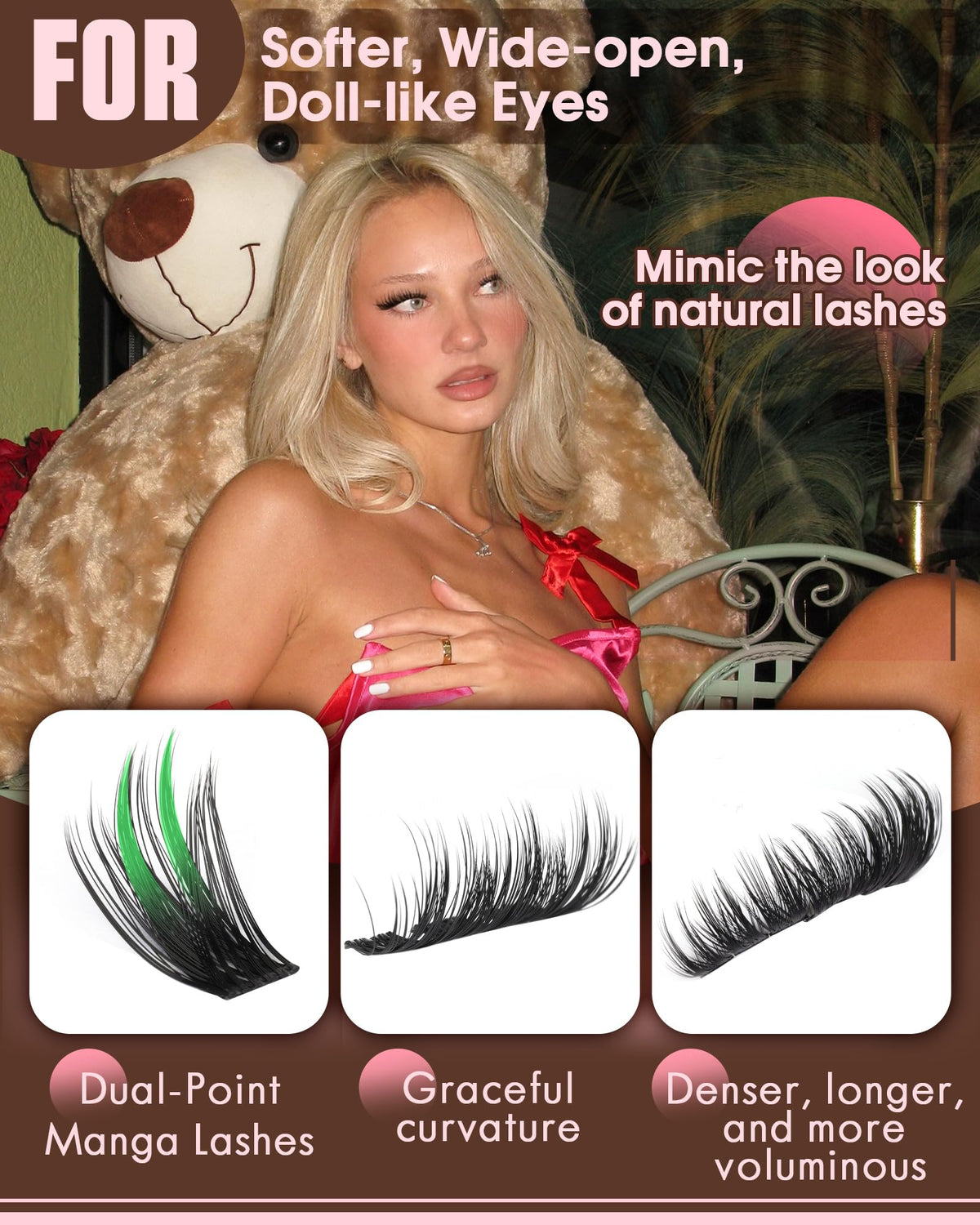 Goddvenus Lash Clusters Kit 9-14mm Wispy Eyelash Clusters Lashes Natural DIY Lash Extension Kit Short Cluster Eyelash Extensions Kit 300pcs C Curl Individual Lashes Cluster Eyelash (With Tweezers)