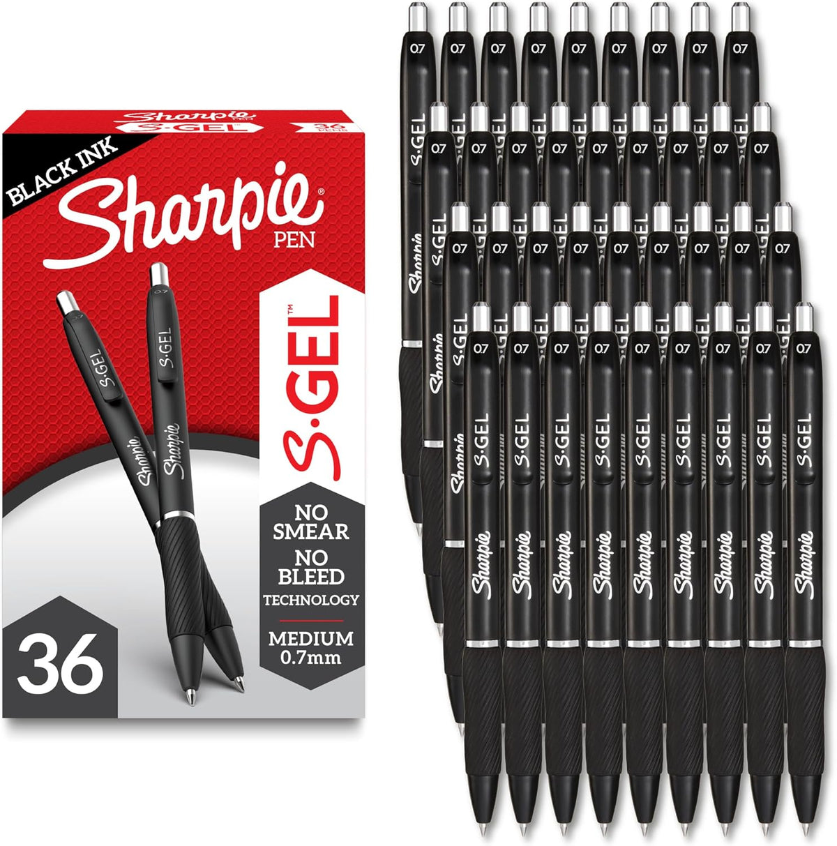 Sharpie S-Gel Gel Pens, Black Barrel, Medium Point (0.7mm), Black Gel Ink, 12 Count - Home, Office, School, Journaling, Writing, Note-Taking, Teacher Supplies Father Jim Norris notebooks