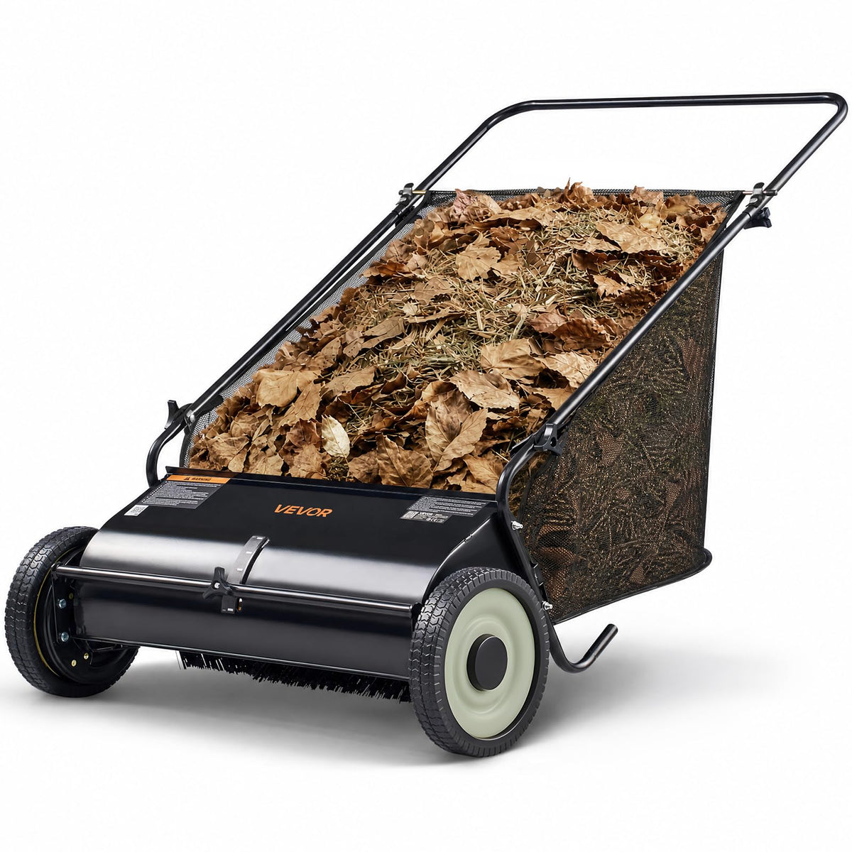 VEVOR Push Lawn Sweeper 26 in Leaf & Grass Collector 7 cu. ft. Hopper Bag Father Jim Norris notebooks