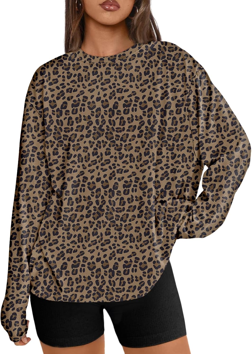 Trendy Queen Womens Oversized Long Sleeve Shirts Fall Tops 2026 Basic Tee