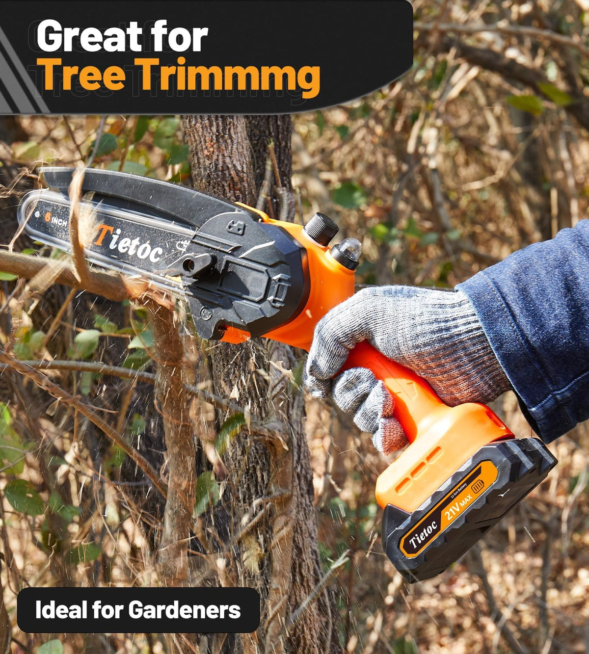TIETOC 2-in-1 Brushless Pole Saw for Tree Trimming – 8" Mini Electric Chainsaw with 2×4000mAh Batteries, Auto Oiling, Tool-Free Adjustment,Cordless Battery Powered Saw for Home Garden Branch Cutting Father Jim Norris notebooks