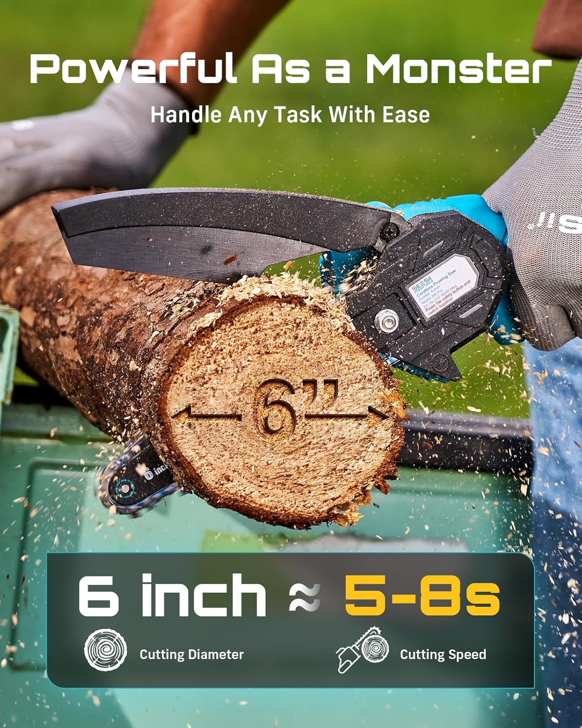 SEESII Flagship 8-Inch Cordless Mini Chainsaw, Upgraded Brushless Motor Father Jim Norris notebooks