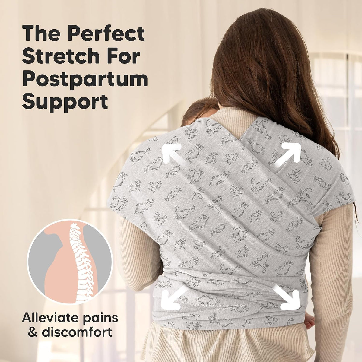KeaBabies Baby Wrap Carrier, All in 1 Original Baby Carrier, Trendy Black