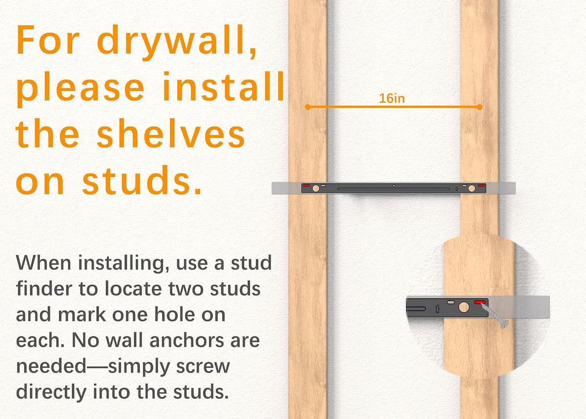 BAYKA Rustic Brown Bathroom Floating Shelves, 15.7in, 3Pk, Wall Mount Shelf