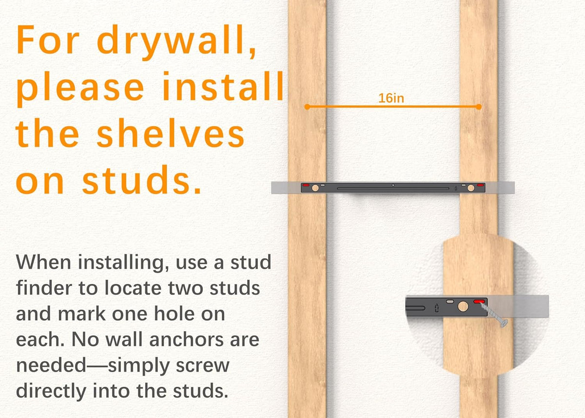 BAYKA Rustic Brown Bathroom Floating Shelves, 15.7in, 3Pk, Wall Mount Shelf