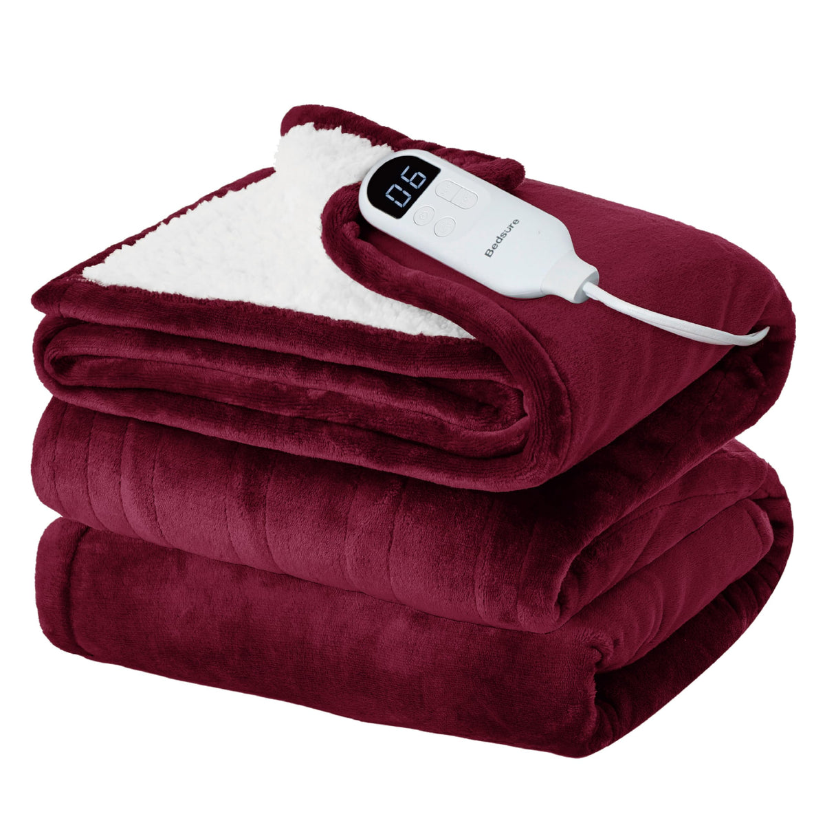 Bedsure Electric Blanket Twin with Preheat Function - Soft Flannel Heated Blanket Twin Size, Fast Heating with 6 Time Settings (Up to 10H) & 6 Heat Settings, Gifts for Grandma (62x84 inches, Grey)