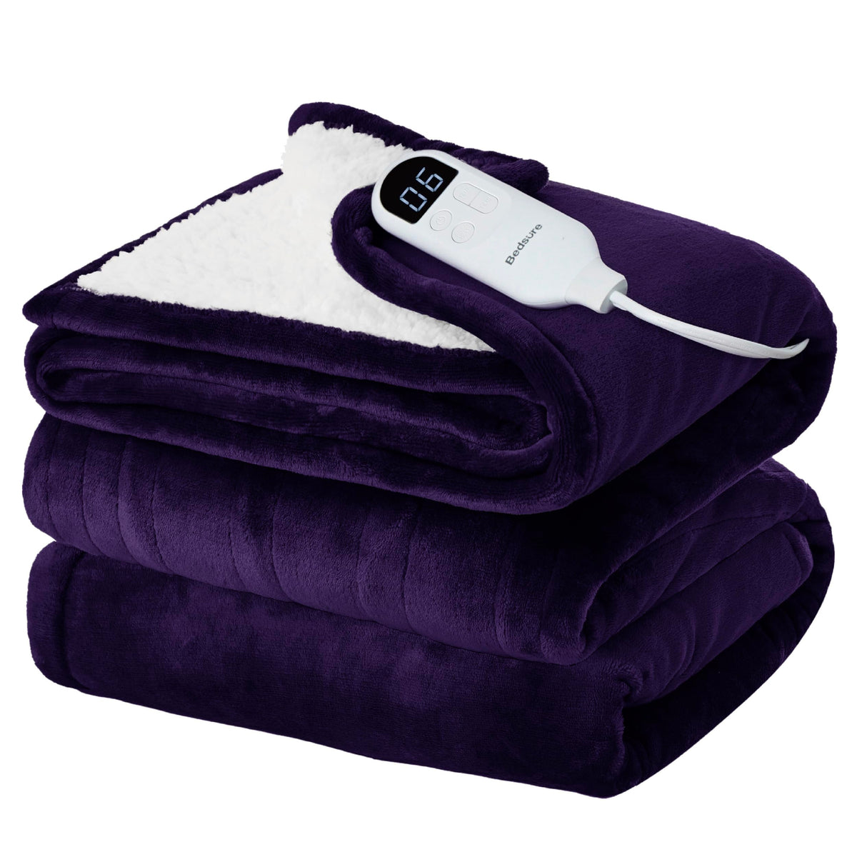 Bedsure Electric Blanket Twin with Preheat Function - Soft Flannel Heated Blanket Twin Size, Fast Heating with 6 Time Settings (Up to 10H) & 6 Heat Settings, Gifts for Grandma (62x84 inches, Grey)