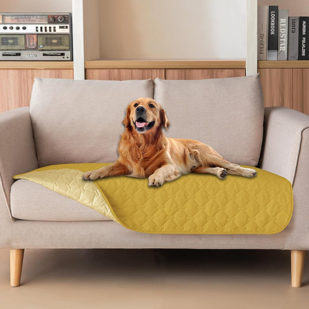 gogobunny Waterproof Pet Blanket for Bed, Washable Couch Cover for Dog Cat