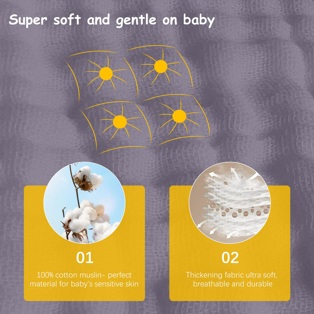 Lovely Care 12 Pack Muslin Burp Cloths 100% Cotton Muslin Cloths Large 20''x10'' Extra Soft and Absorbent Baby Burping Cloth - White