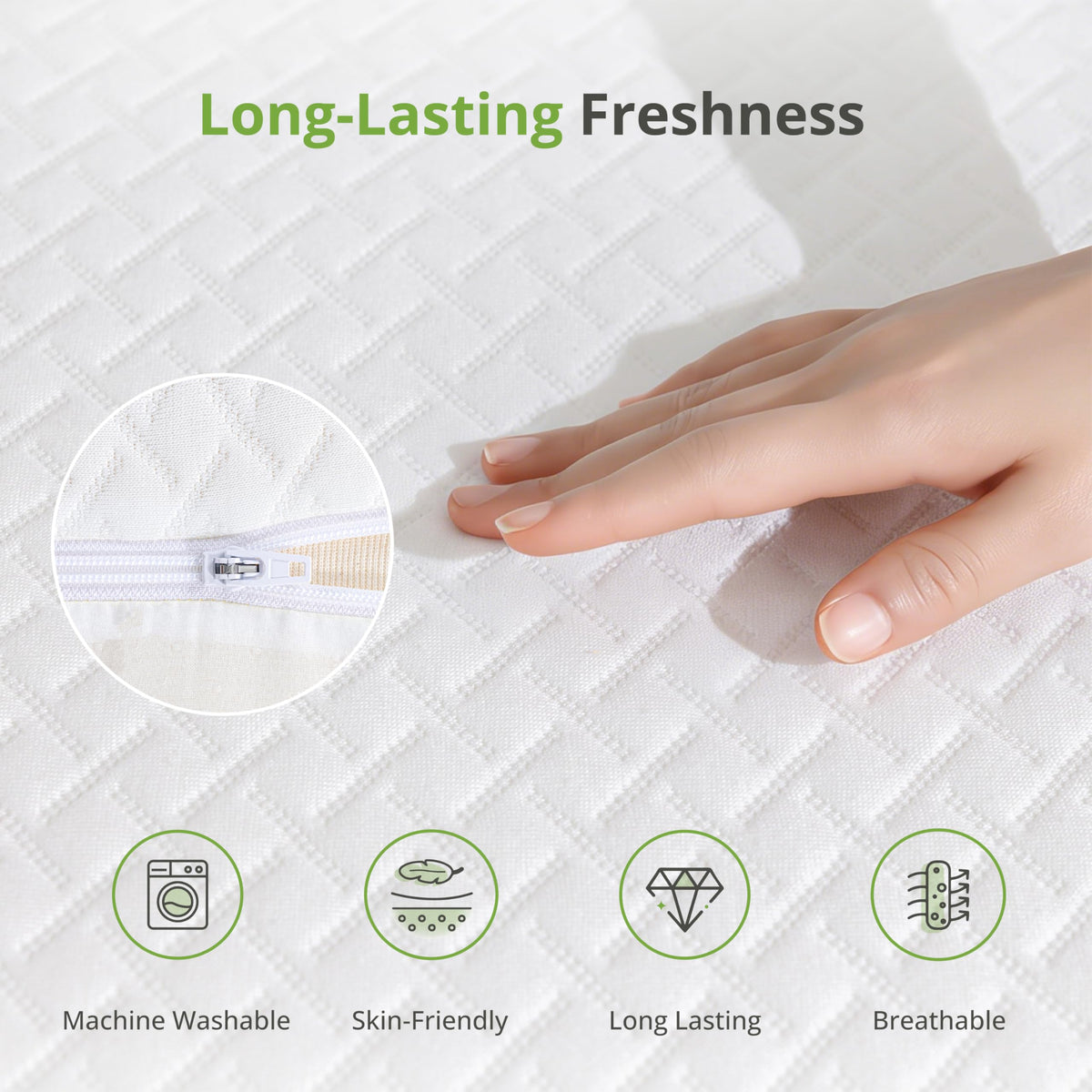 EGOHOME Full Size Memory Foam Mattress 8 Inch, Green Tea, Medium Firm
