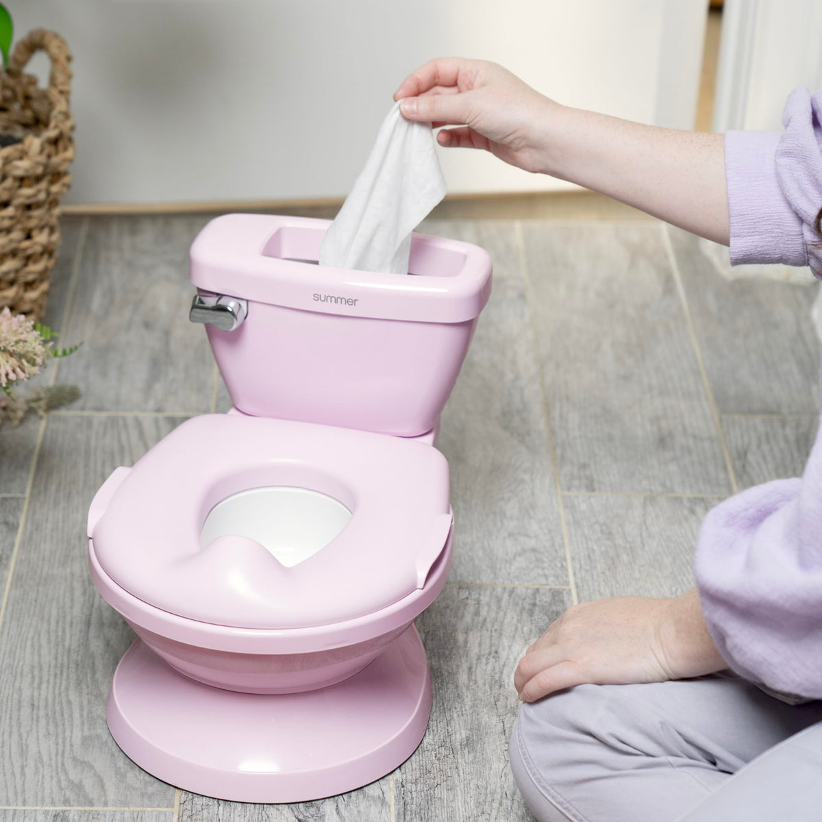 Ingenuity My Size Potty Training Toilet Kit with Sylvi Potty Training Book, Makes Learning