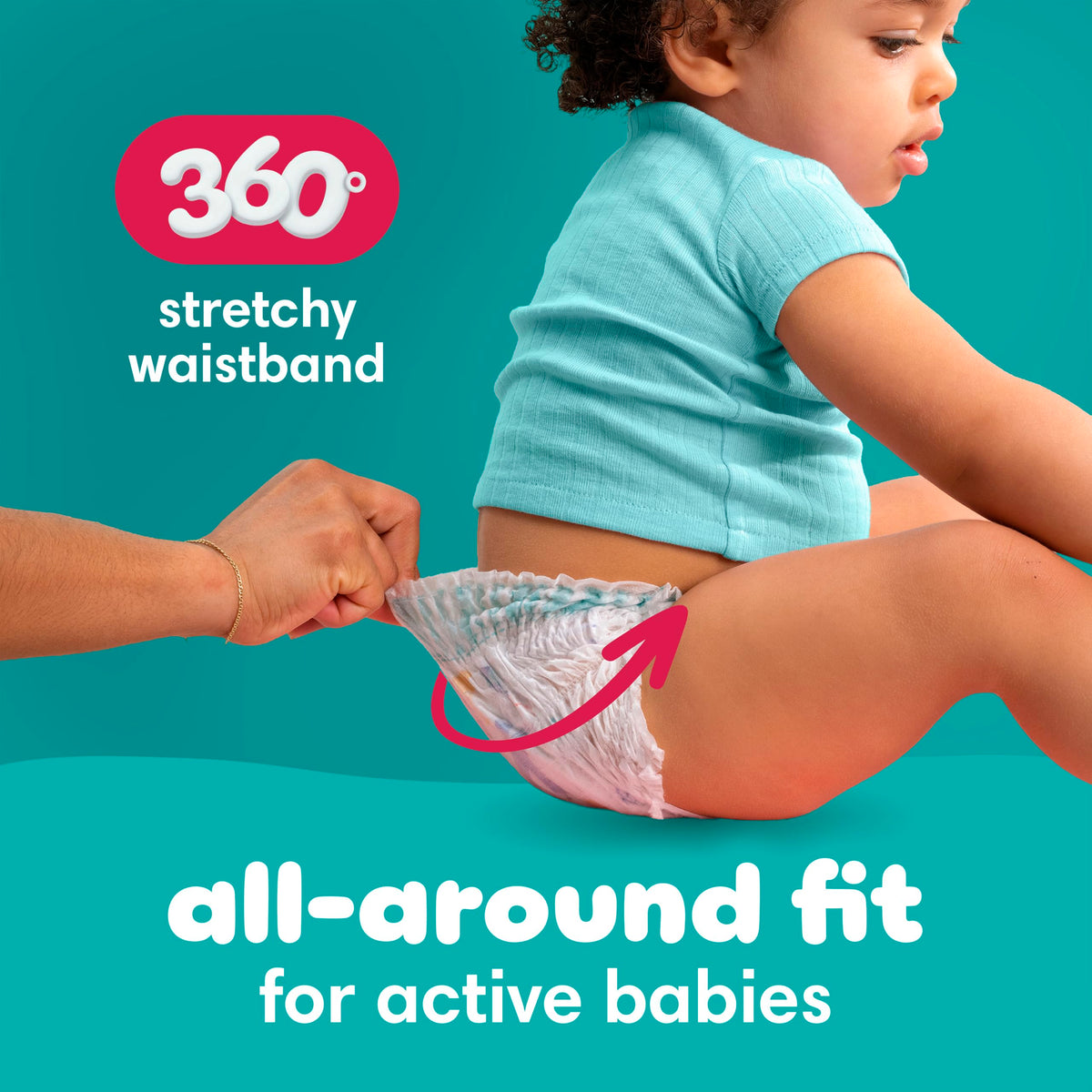 Pampers Diapers - Cruisers 360 - Size 6, 104 Count, up to 100% Leakproof Pull-On Diaper for Active Babies