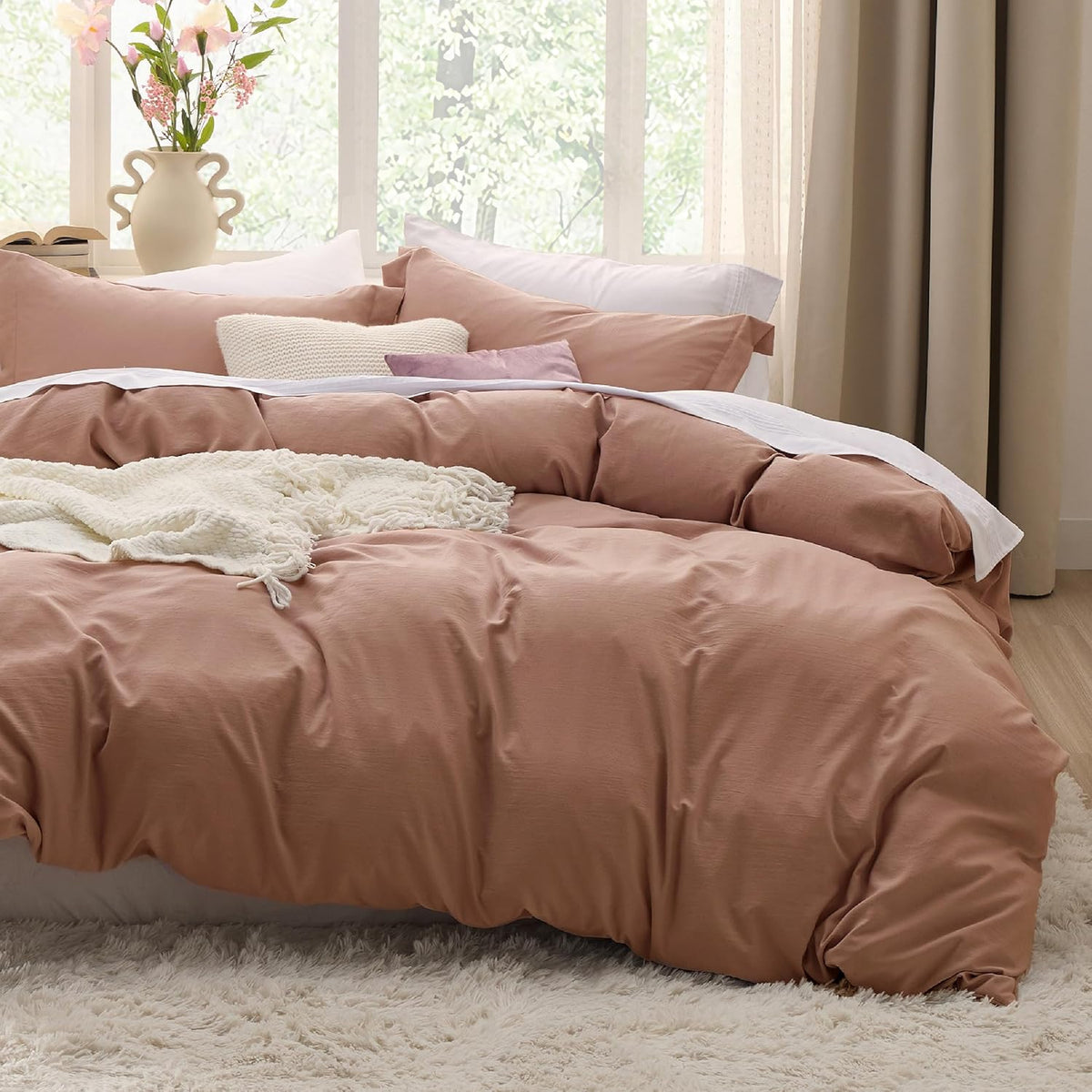 Bedsure Skipper Blue Duvet Cover Queen Size - 3 Pieces Prewashed Cotton-Like Polyester Extra Soft Bedding Set, Includes 1 Duvet Cover 90x90 Inches with Zipper Closure & 2 Pillow Shams, No Comforter