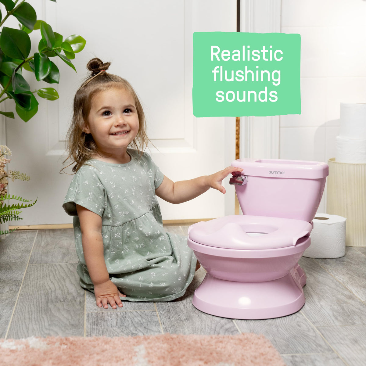 Ingenuity My Size Potty Training Toilet Kit with Sylvi Potty Training Book, Makes Learning