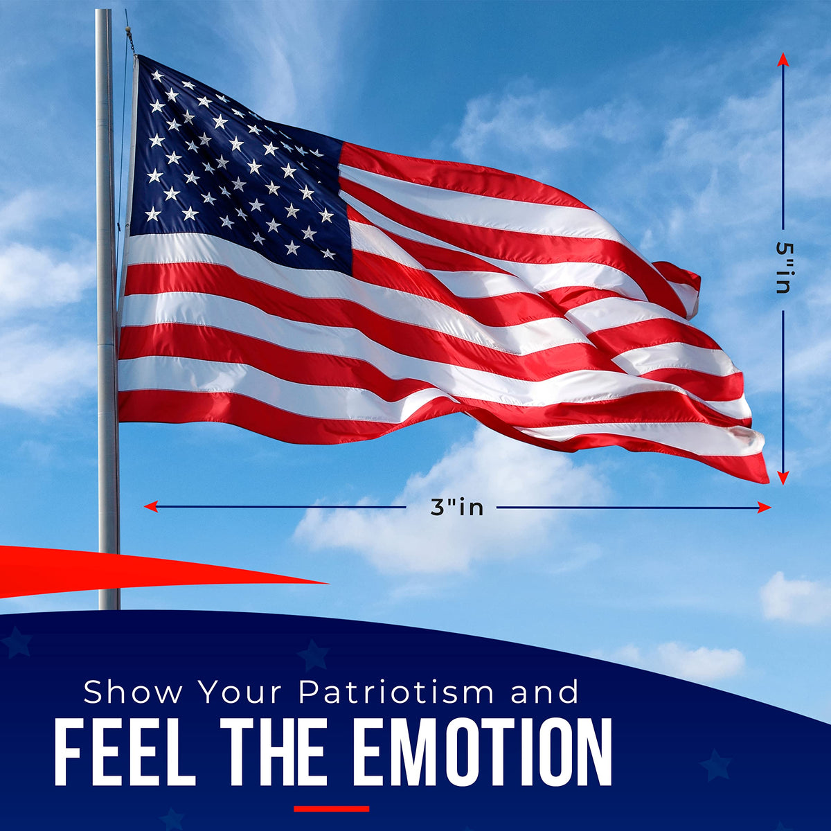 American Flags for Outside 3X5 (Pack of 10) -American Flag made in USA with Embroidered Stars and Sewn Stripes US Flag 3x5 Heavy Duty Outdoor Made in USA for High Wind- All Weather Flags Father Jim Norris notebooks
