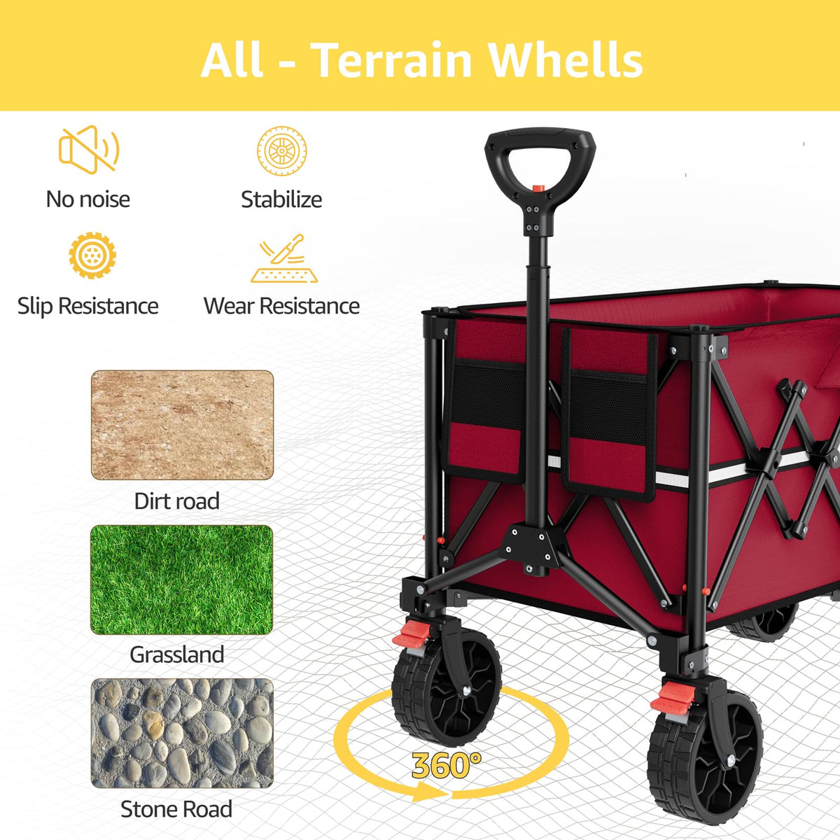 ROSONG Collapsible Wagon Cart with Wheels Foldable - Folding Utility Heavy Duty Wagons Carts for Grocery Sports Garden Shopping Camping Wheelbarrows (Pink, 120L) Father Jim Norris notebooks