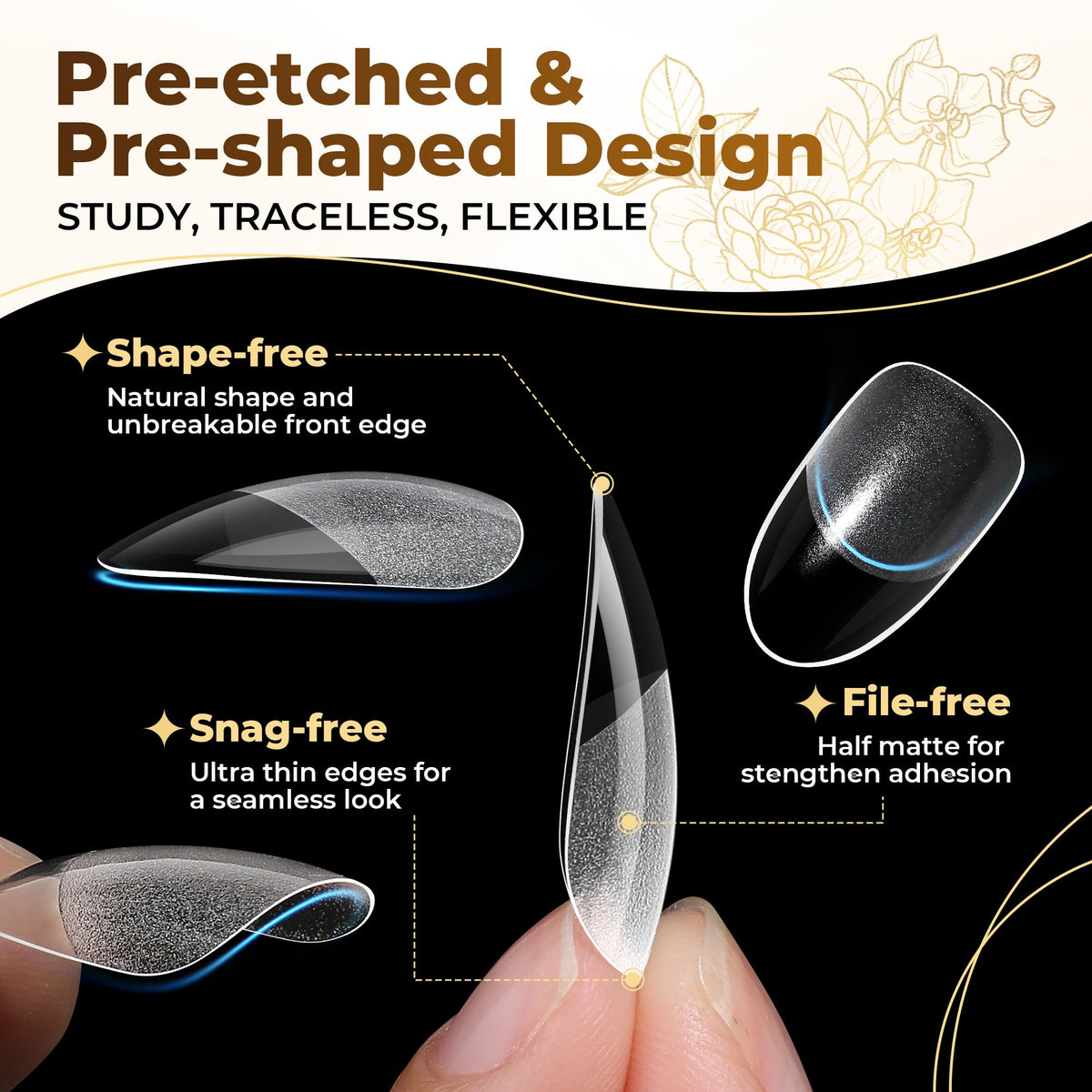 UNA GELLA Short Almond Nail Tips 504PCS Short Fake Nails Soft Press Ons