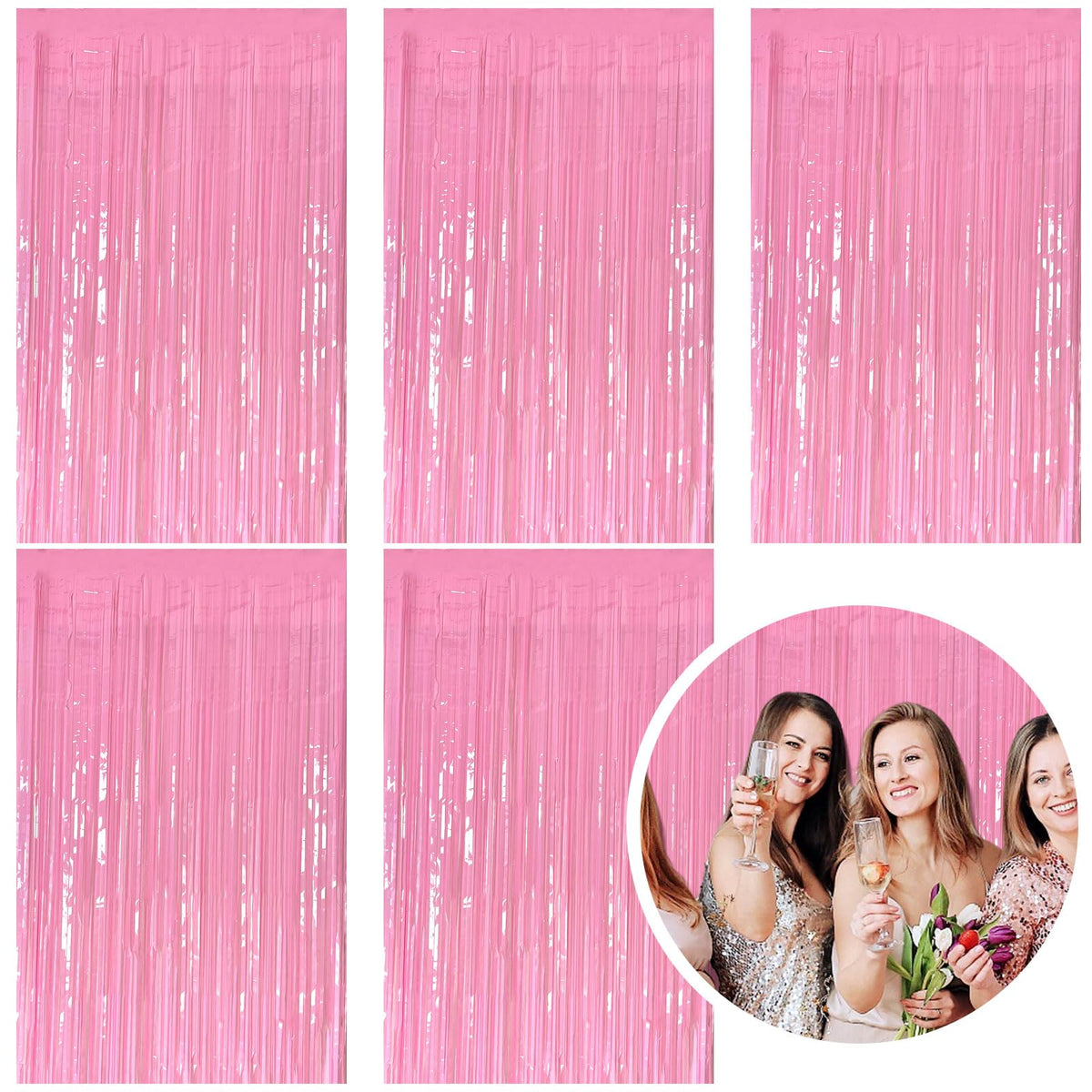 2 Pack Blue Party Decorations Ocean Party Decor Supplies Blue Party Streamers Birthday Decorations Tinsel Foil Fringe Curtains Photo Booth Props Celebration Decorations