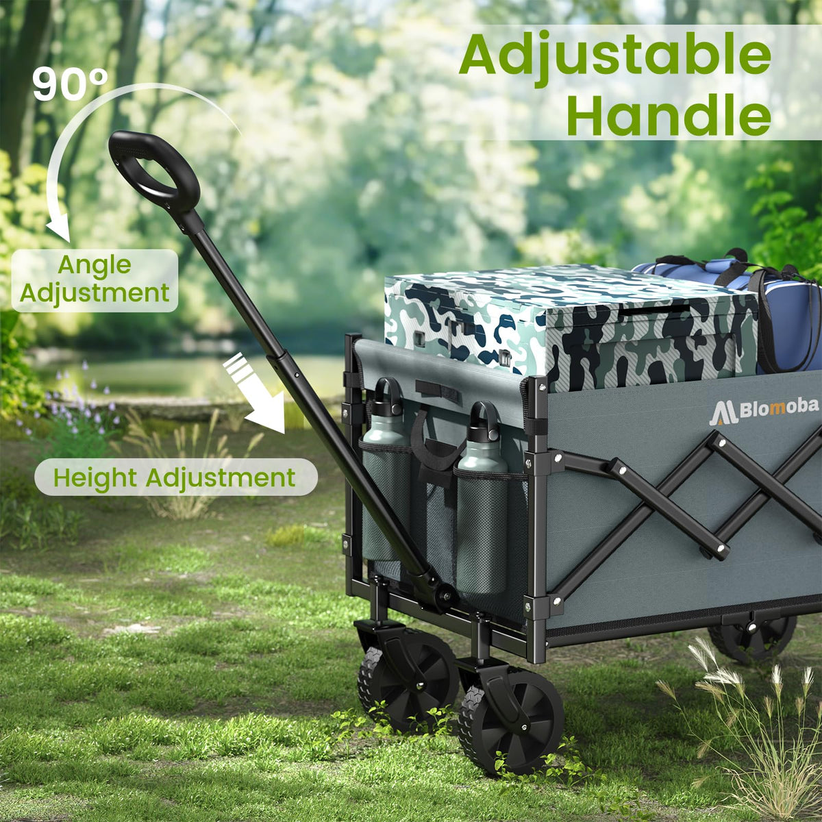 Blomoba Folding Wagon Cart with Wheels, 220lbs Utility Wagon Cart, Black Father Jim Norris notebooks