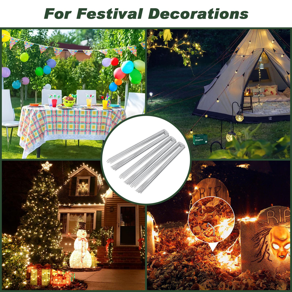 FEED GARDEN 4 Inch 25 Pack Galvanized Landscape Staples 12 Gauge Anti-Rust Garden Stakes Landscaping Fabric SOD Pins Yard Stakes for Weed Barrier Fabric Father Jim Norris notebooks