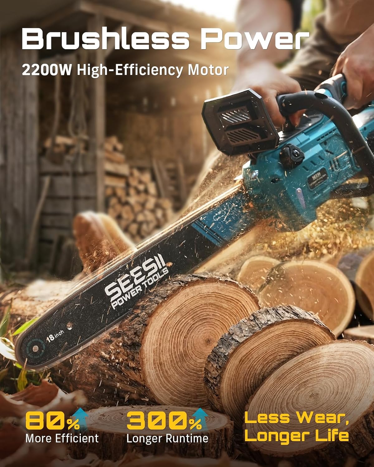 SEESII Flagship 8-Inch Cordless Mini Chainsaw, Upgraded Brushless Motor Father Jim Norris notebooks